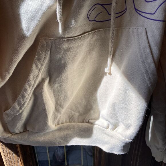 Looney Tunes Acme Worldwide Marvin The Martian Hoodie Cream Purple Medium - Picture 4 of 10